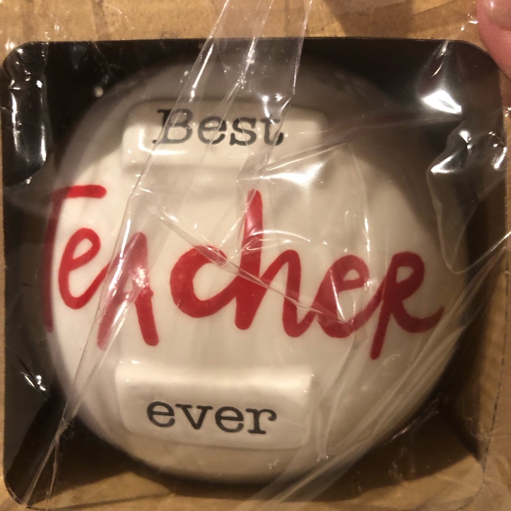 NWT Mudpie Ornament “Best Teacher Ever”